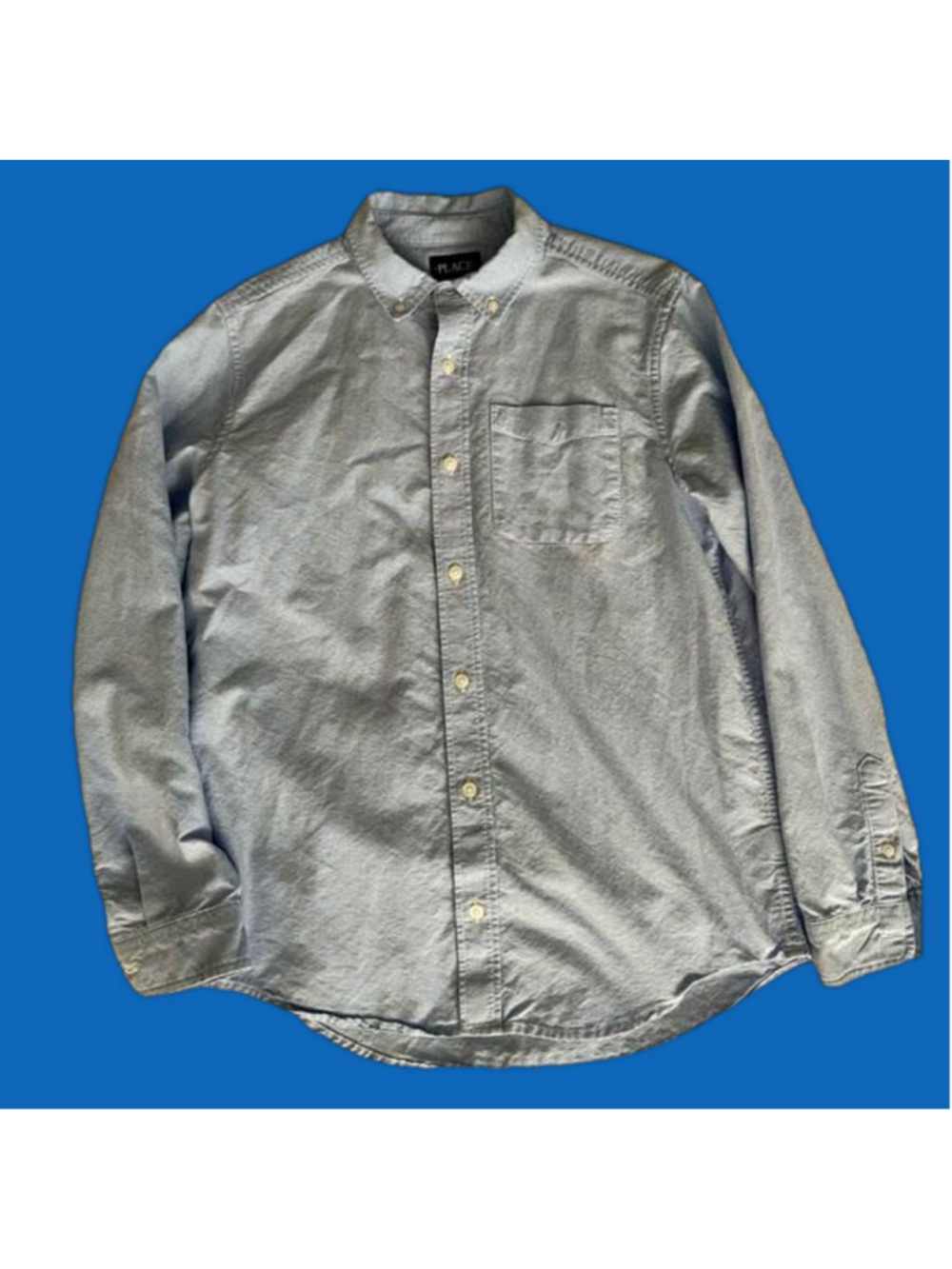 Children's Place Boys Button Down Oxford Shirt, Size 16 Husky (XXL) EUC